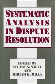 Tapa de Systematic analysis in dispute resolution