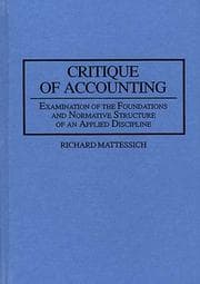 Tapa de Critique of accounting