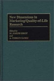 Tapa de New dimensions in marketing/quality-of-life research