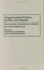 Tapa de Organizational politics, justice, and support