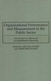 Tapa de Organizational performance and measurement in the public sector