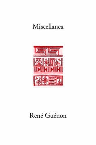 Tapa de Miscellanea (Guenon, Rene. Works.)