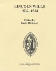 Tapa de Lincoln wills, 1532-1534
