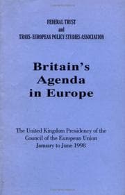 Tapa de Britain's Agenda in Europe