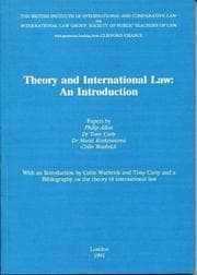 Tapa de Theory and international law