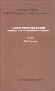 Tapa de Geochemistry and Health (Environmental Geochemistry and Health)