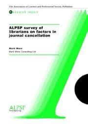 Tapa de Alpsp Survey of Librarians on Factors in Journal Cancellation