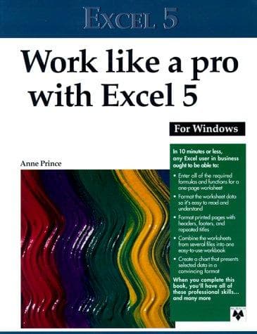 Tapa de Work Like a Pro With Excel 5 for Windows (Work Like a Pro with)