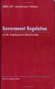 Tapa de Government Regulation of the Employment Relationship