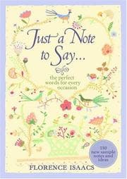 Tapa de Just a note to say--