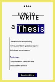 Tapa de How to Write a Thesis