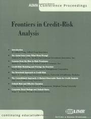 Tapa de Frontiers in Credit-Risk Analysis