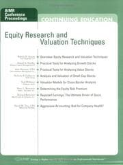 Tapa de Equity Research and Valuation Techniques