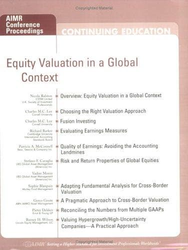 Tapa de Equity Valuation in a Global Context