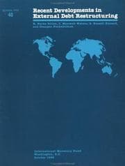 Tapa de Recent developments in external debt restructuring