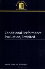 Tapa de Conditional performance evaluation, revisited