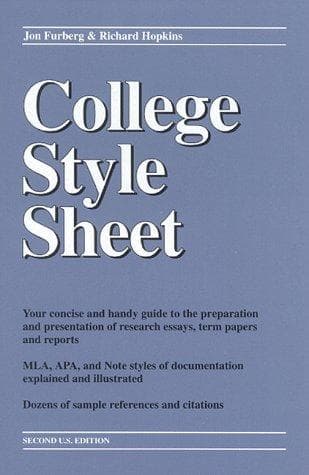Tapa de College Style Sheet, 2nd U.S. edition