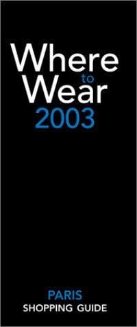Tapa de Where to wear 2003