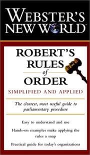 Tapa de Webster's New World Robert's rules of order