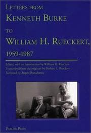 Tapa de Letters from Kenneth Burke to William H. Rueckert, 1959-1987