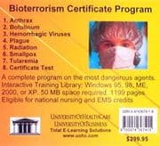Tapa de Bioterrorism Certificate Program