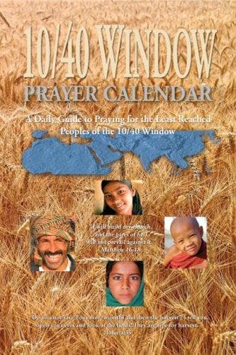 Tapa de 10/40 Window Prayer Calendar