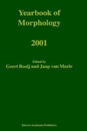 Tapa de Yearbook of Morphology 2001
