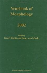 Tapa de Yearbook of morphology 2002