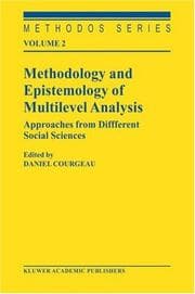 Tapa de Methodology and Epistemology of Multilevel Analysis