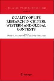 Tapa de Quality-of-life research in Chinese, Western, and global contexts