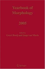 Tapa de Yearbook of Morphology 2005