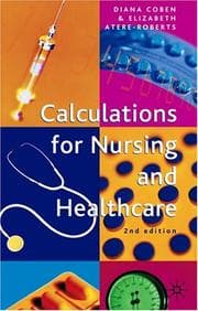 Tapa de Calculations for nursing and healthcare