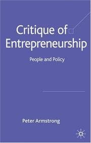 Tapa de Critique of Entrepreneurship
