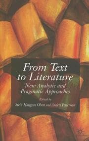 Tapa de FROM TEXT TO LITERATURE: NEW ANALYTIC AND PRAGMATIC APPROACHES; ED. BY STEIN HAUGOM OLSEN