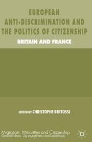 Tapa de European Anti-Discrimination and the Politics of Citizenship