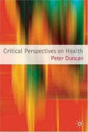 Tapa de Critical Perspectives on Health