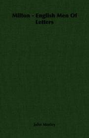 Tapa de Milton - English Men Of Letters