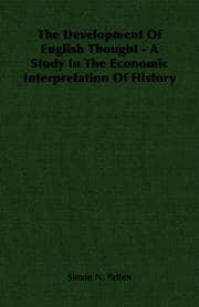 Tapa de The Development Of English Thought - A Study In The Economic Interpretation Of History