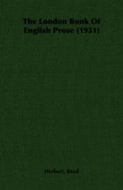 Tapa de The London Book Of English Prose (1931)