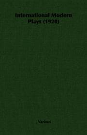 Tapa de International Modern Plays (1920)