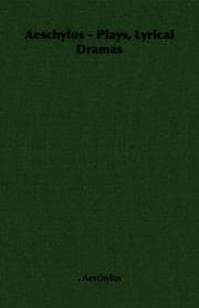 Tapa de Aeschylus - Plays, Lyrical Dramas