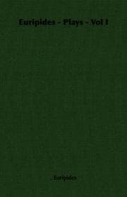 Tapa de Euripides - Plays - Vol I