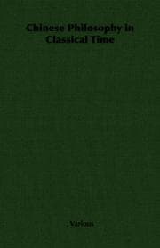 Tapa de Chinese Philosophy in Classical Time