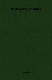 Tapa de Dictionary of Dates