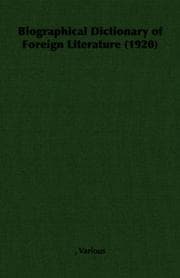 Tapa de Biographical Dictionary of Foreign Literature (1920)