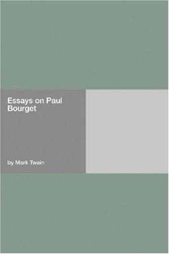 Tapa de Essays On Paul Bourget