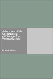 Tapa de Jefferson and His Colleagues, a Chronicle of the Virginia Dynasty