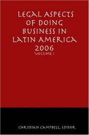 Tapa de Legal Aspects of Doing Business in Latin America - Volume I