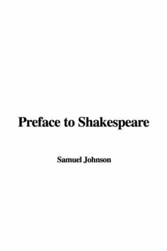 Tapa de Preface to Shakespeare