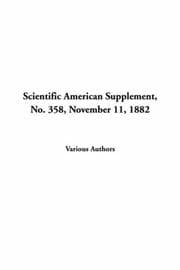 Tapa de Scientific American Supplement, No. 358, November 11, 1882